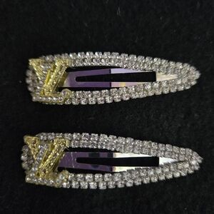 ✨️FASHION BLING HAIR CLIPS CLEAR  GOLD